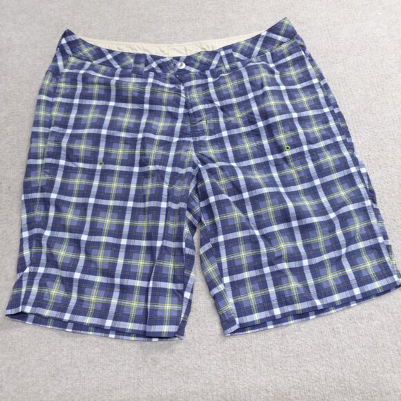 Exofficio Mens Shorts 38 Blue Plaid Nylon 10" in - Picture 1 of 10